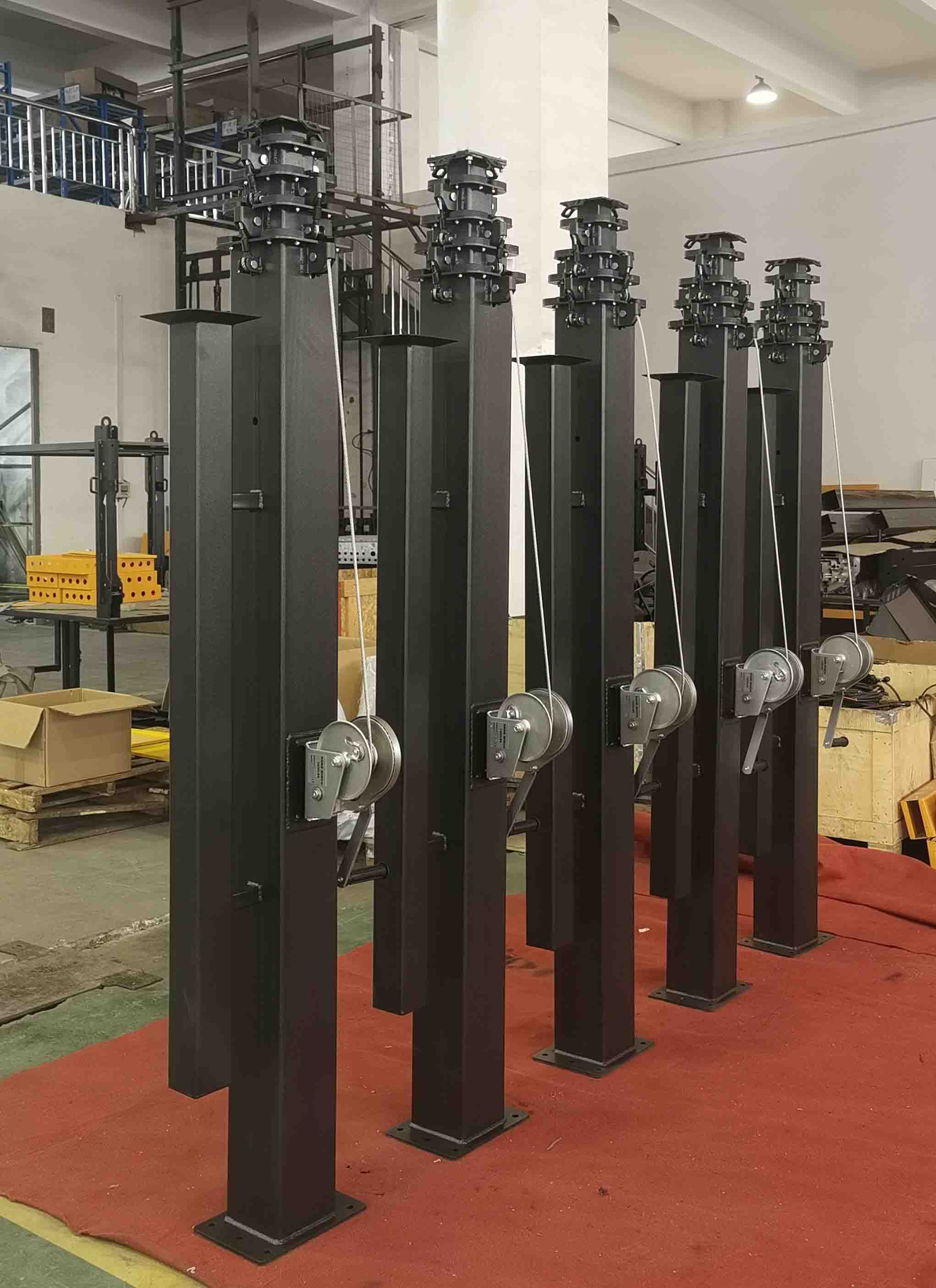 Trolley Light Tower Professional Light Portable Light Tower Mast Telescopic Retractable Mast