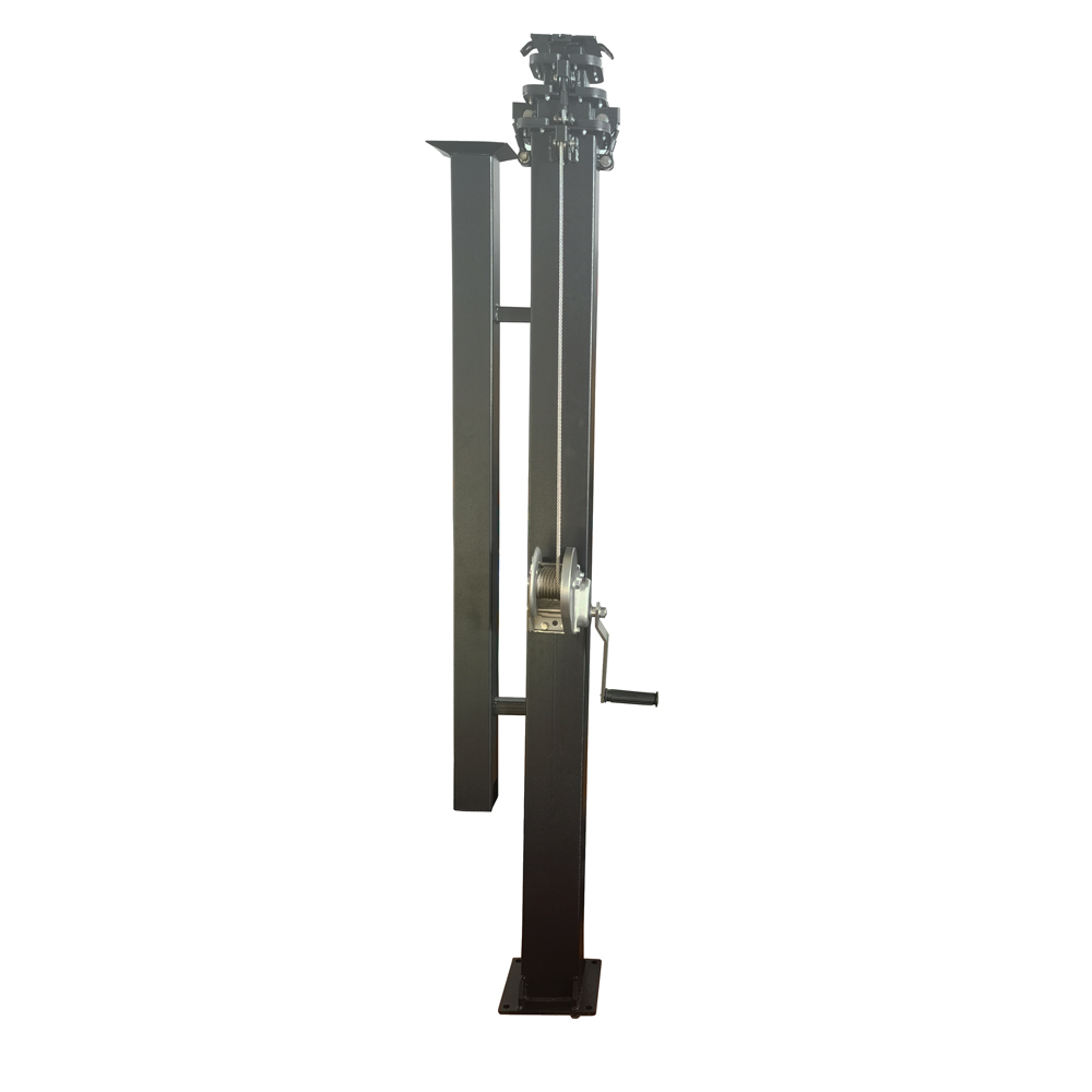 Hand winch telescopic mast with cold / hot galvanized surface